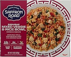 Saffron Road Frozen Bibimbap Mixed Veggie & Rice Bowl – No Artificial Ingredients, Gluten-Free, Vegan–10 Ounce