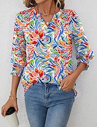LOMON Women's 2025 Fashion Tops 3/4 Length Sleeve