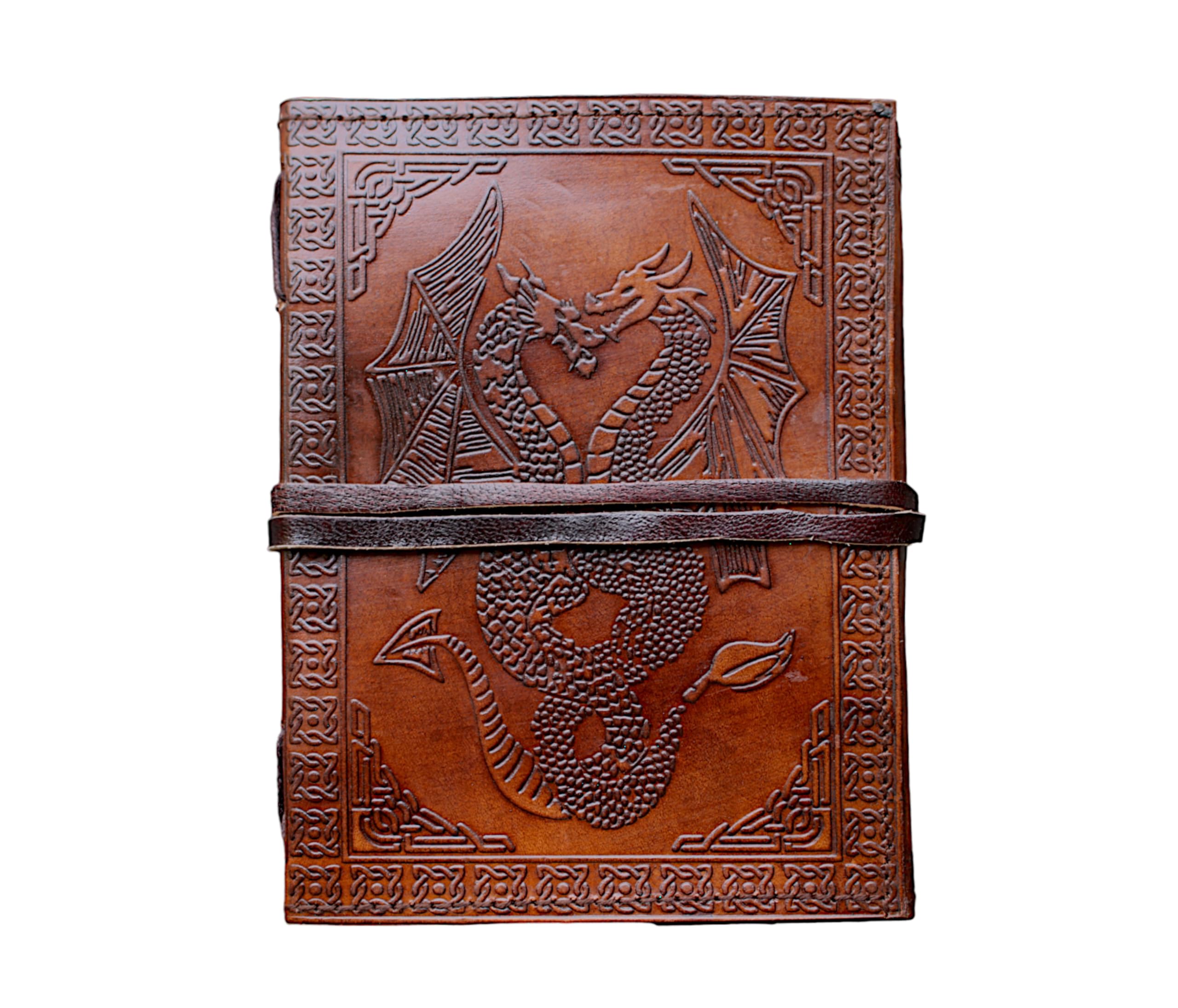 18 cm double dragon Leather Blank Book grimoire leather journal book of shadows spell book leather diary journal notebook sketchbook gift for artists
