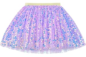 KEREDA Toddler Girls Layered Tutu Skirt Sparkling Sequin Tulle Dance Skirts
