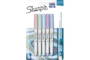 Sharpie Permanent Markers, Mystic Gem Special Edition, Ultra-Fine Point, Assorted Colours, 5 Count