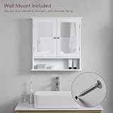 Bath Vida Priano 2 Door Mirrored Wall Cabinet White MDF 58x56x13 cm view 6
