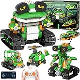 STEM Robot Building Toys for Kids 6-12, 5in1 App & Remote Control STEM Tractor Frog Robot Building Kits, 732PCS DIY Educational Construction Building Block Set for Kid, Erector Set Gift for Boys Girls