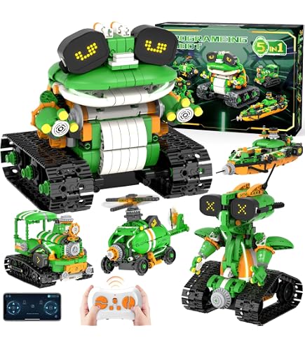 Amazon.com: STEM Robot Building Toys for Kids 6-12, 5in1 App
