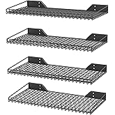 Ultrawall Wall Mounted Storage Shelf for Garage, 4 Pack Metal Shelf Rack, Heavy-Duty Wall Organizer Shelves Suitable for Shop, Shed, Garage 23.5inch x 12inch(Black)