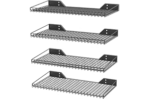 Ultrawall Wall Mounted Storage Shelf for Garage, 4 Pack Metal Shelf Rack, Heavy-Duty Wall Organizer Shelves Suitable for Shop, Shed, Garage 23.5inch x 12inch(Black)