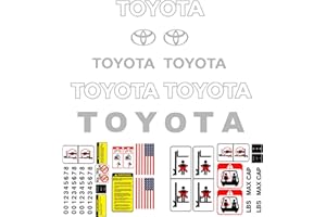 BILLS LIFT Bill’s Lift Forklift Decal Kit for Toyota Industrial Lift Trucks and Equipment, Detailed w/ Safety Decal Stickers for 7 & 8 Series - Light Grey