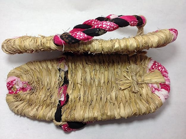 Amazon 江戸履物かん田 日本製 手づくり ハンドメイド 健康 わら草履 色布入り わらぞうり ワラジ 草鞋 藁草履 藁ぞうり わらサンダル スリッパ 江戸履物かん田 下駄 草履