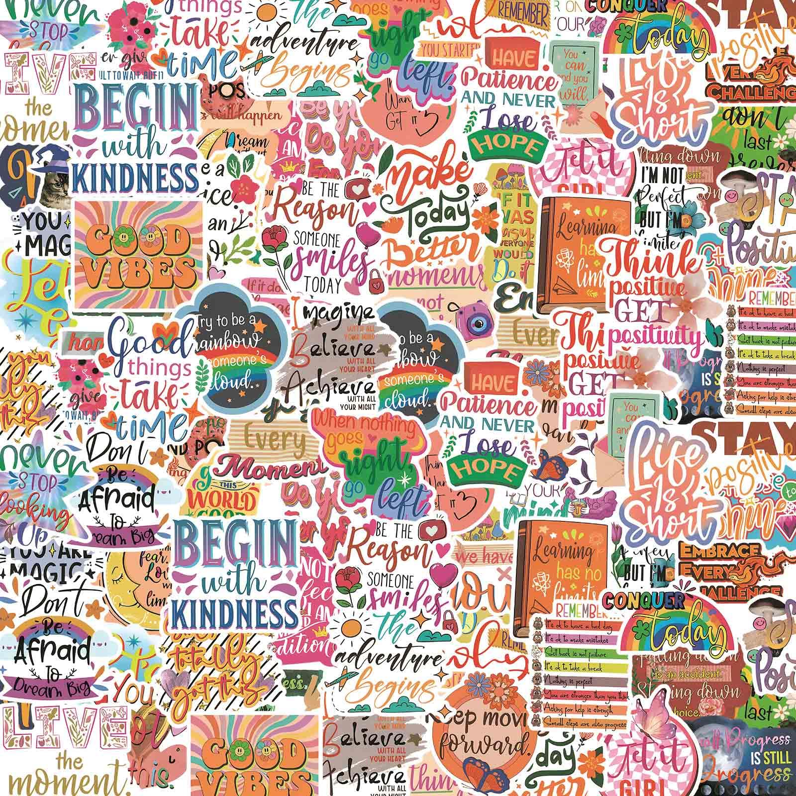 Photo 1 of 100PCS Motivational Stickers, Inspirational Words Sticker for Adults Teens, Vision Board Positive Affirmation Sticker, Water Bottle Laptop Journaling Reward Stickers for Teachers Students