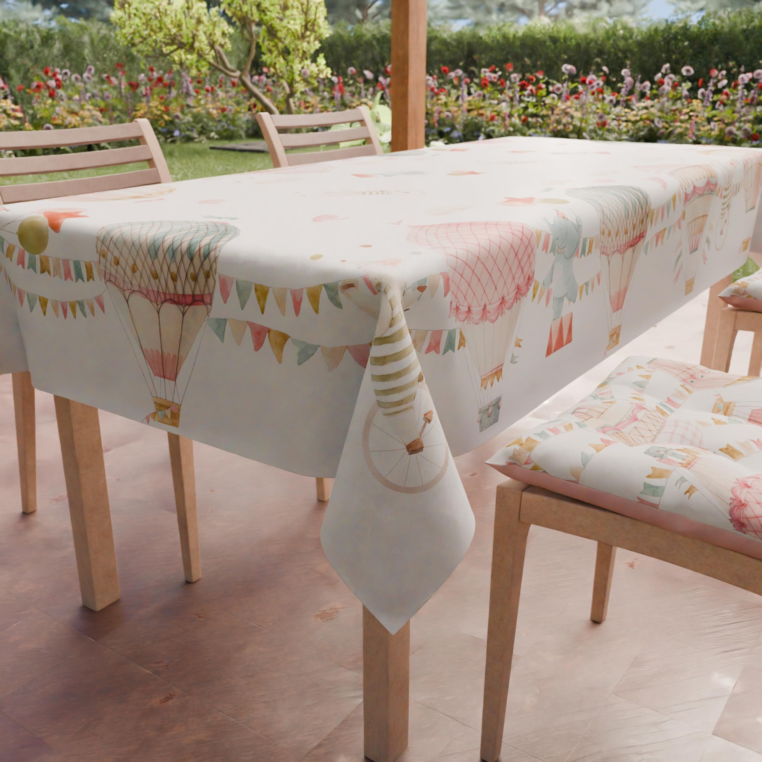 PETTI Artigiani Italiani - Stain Resistant Rectangular Tablecloth for Parties and Birthdays for Children, Kitchen Party Design 01 x 6 Seater (140 x 180 cm) 100% Made in Italy