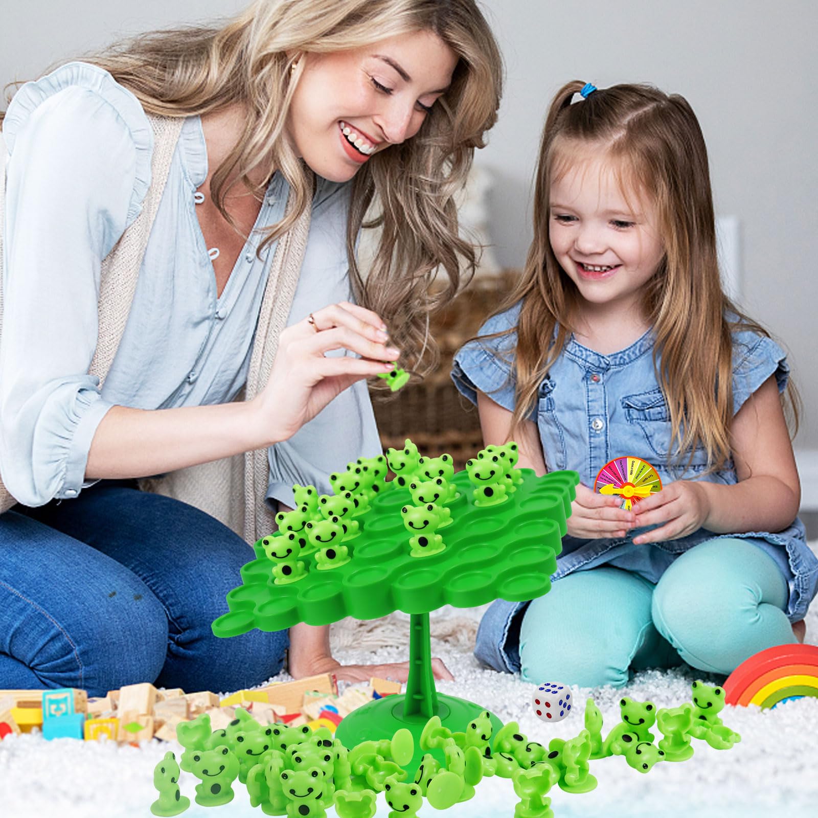 Frog Balance Game Toys,Balance Game Tree Two-Player Parent-Child Interactive Family Tabletop Puzzle Montessori Toy,Frogs Board for Kids and Adults (Frog)