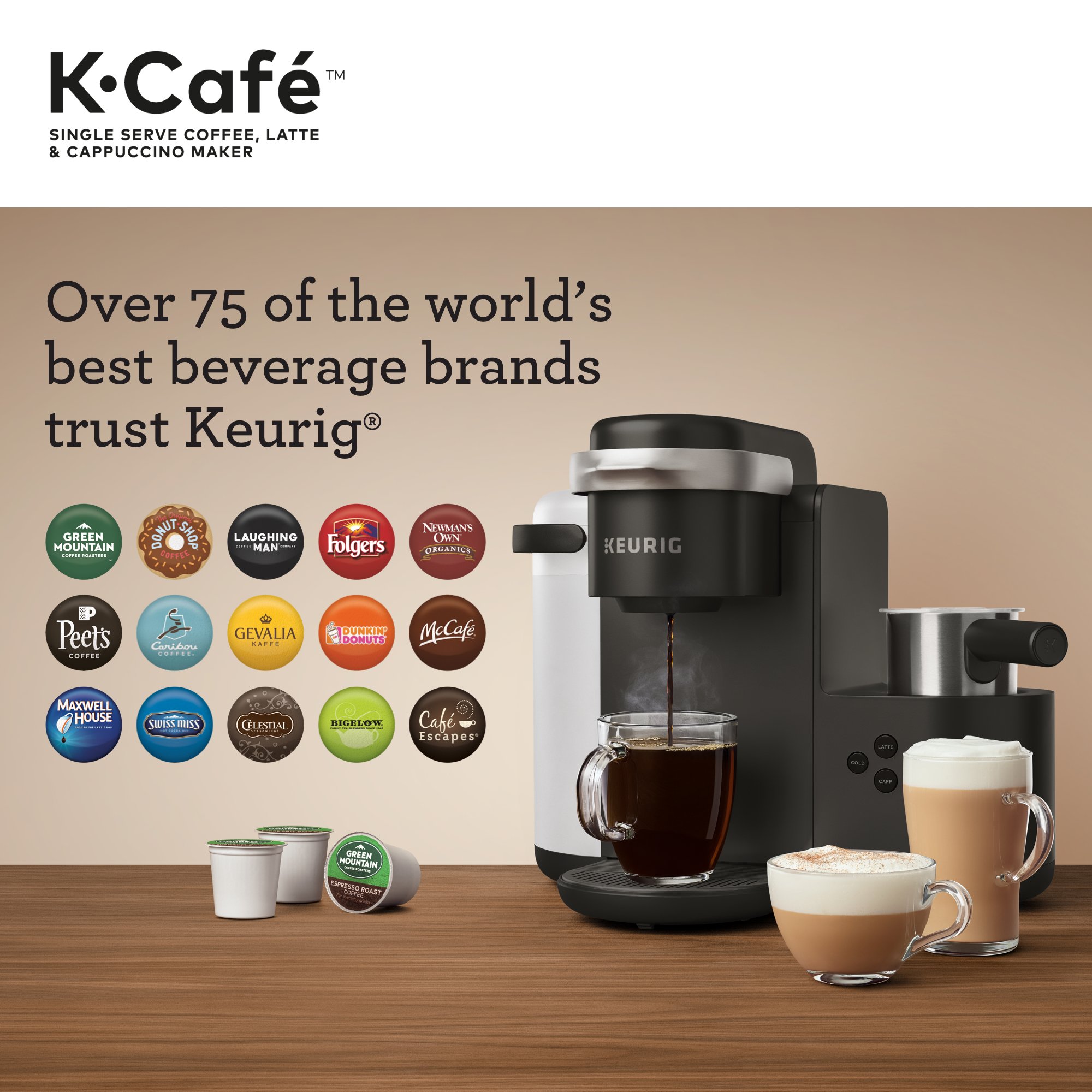 Keurig KCafe Coffee Maker, Single Serve KCup Pod Coffee, Latte and