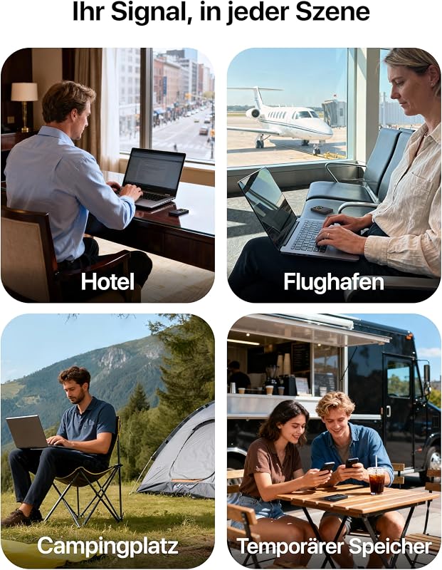 MF6 Mobiler 4G LTE WLAN Router, Farb-LCD, WiFi 6 Tragbarer Hotspot
