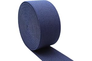 Dortrue 2 Inch 5 Yards Navy Blue Sewing Elastic Band Heavy Stretch High Elasticity Elastic Spool for Sewing Pants Waistband, Straps, Craft DIY Projects