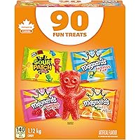 Maynards, Assorted Gummy Candy (Pack of 90), Sour Patch Kids, Fuzzy Peach, Swedish Berries, Swedish Fish, Bulk Candy, Hallowe