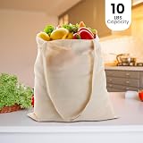 CENTRIX Natural Cotton Reusable Grocery Bag 15 x 16 5.5 oz Tote view 2