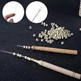 Duufin Hair Extensions Tools Kit 500 Pcs Blonde Micro Ring Beads Plier Kit view 4