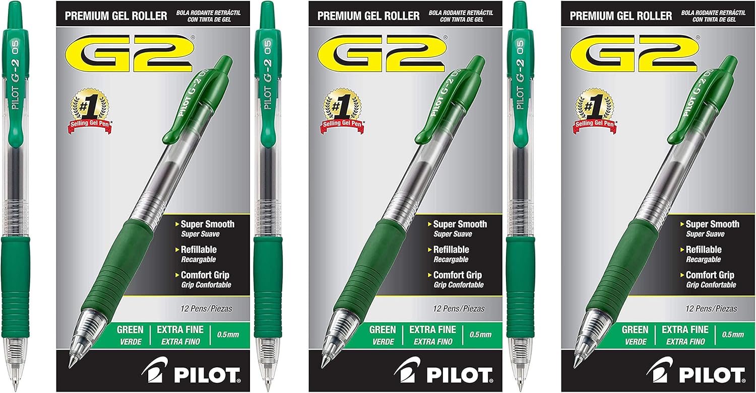 Pilot G2 Retractable Gel Ball Pens, Black, 12 Ct: Office Products