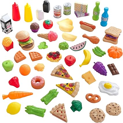 KidKraft 65-Piece Plastic Play Food Set 