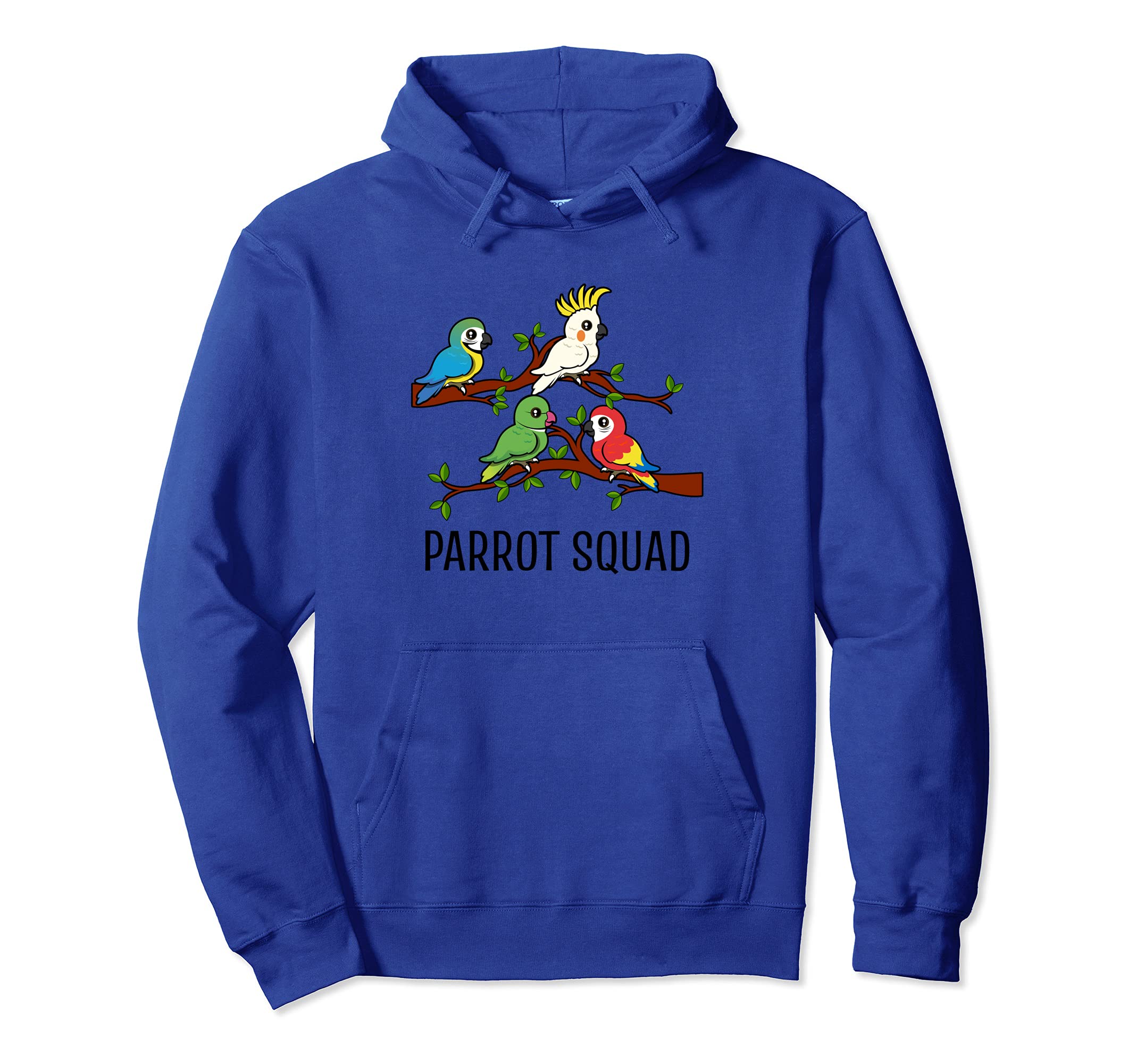 Cute Parrot Squad on a Tree Pullover Hoodie