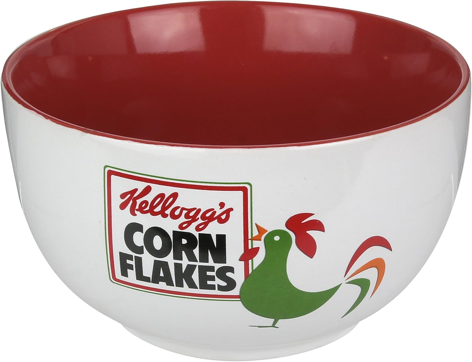 Kellogg's KG30553 Ciotola Cereali, Ceramica, Bianco Rosso, 14 x 14 x 8