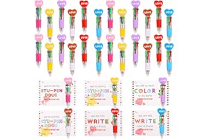 CCINEE 24pcs Valentine's Day Pens and Gift Card Heart Ballpoint Pens Ink Pen for Valentine's Day Party Supply Gift Exchage