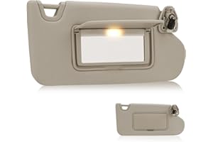 HKPARTS for 2013-2018 Nissan Altima Without Sunroof Right Passenger Side Sun Visor SunVisor with Light 96400-3TA2A (Beige)