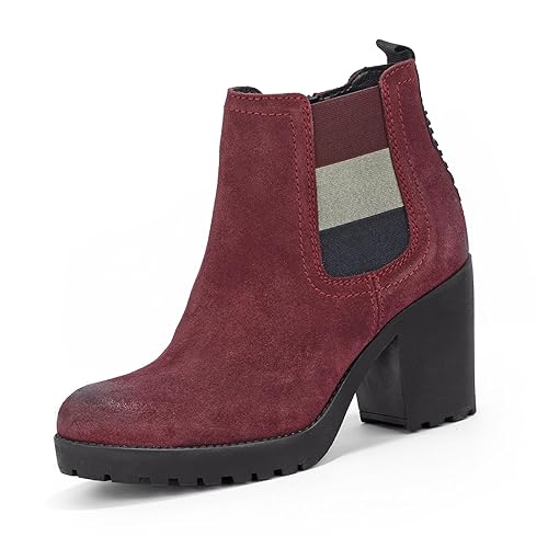 botines granates mujer