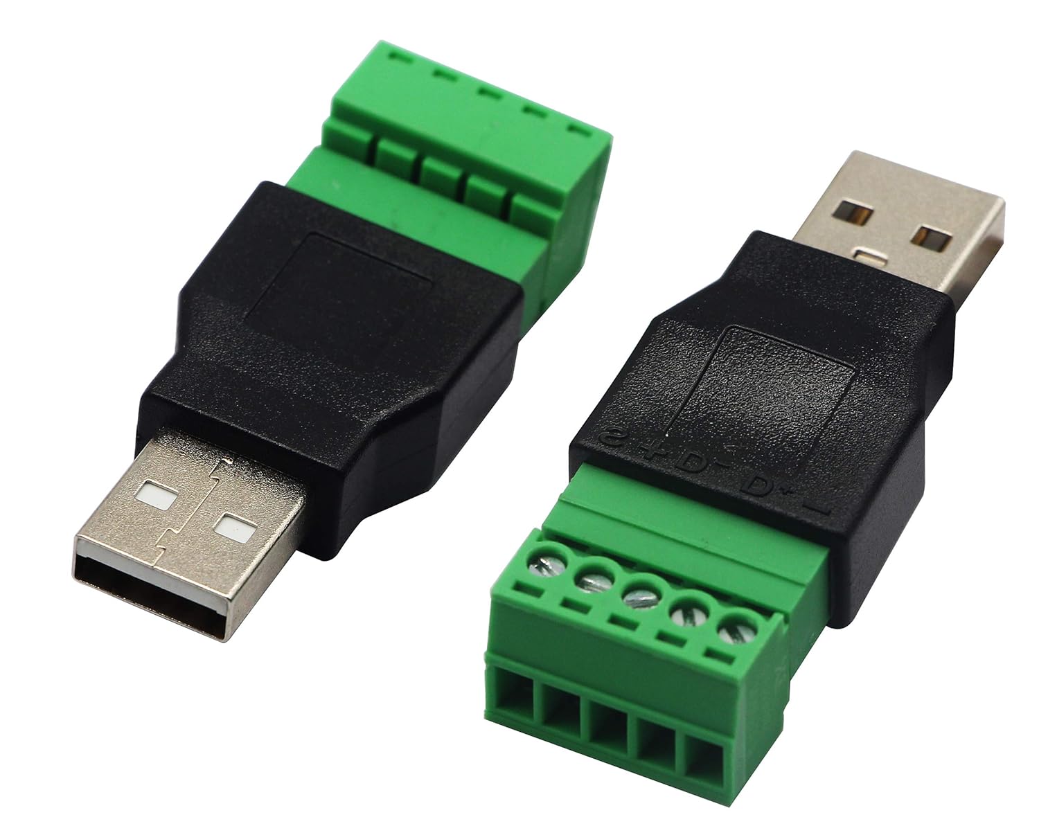 CGTime USB Screw Terminal Block Connector USB 2.0 A Male Plug to 5 Pin