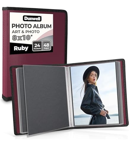 Dunwell Album Fotografico 10x15 Cm – 2 Pezzi Colore Rubino – 48 Pagine Per Foto, Cartoline, Ricette - 3