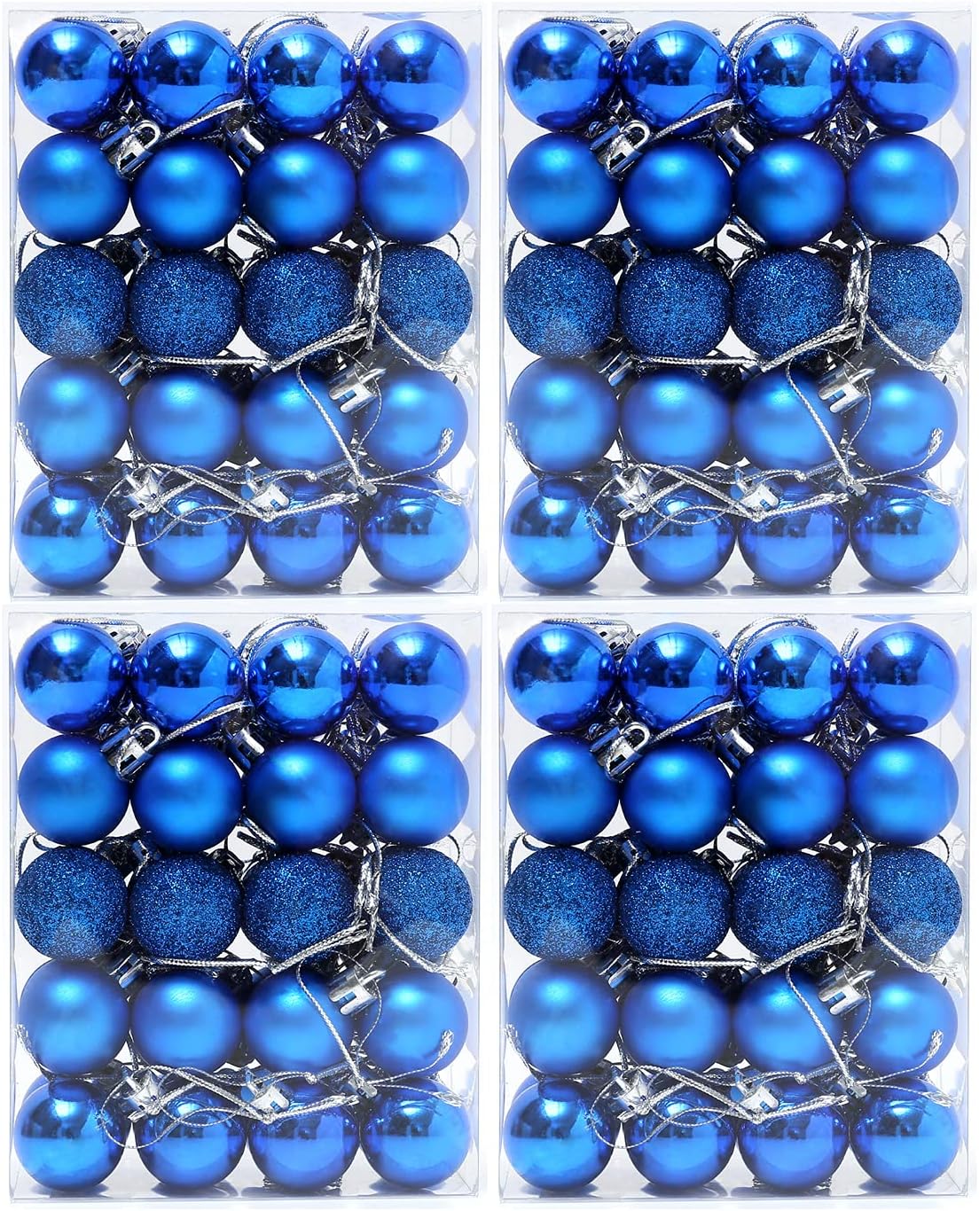 Ornaments - 160 Pcs Christmas Balls Ornaments for Xmas Tree - Shatterproof Christmas Tree Decorations Small Hanging Ball 1.18