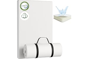 YENING Organic Cotton Pack and Play Mattress Pad Breathable 38x26 Waterproof Baby Mattress for Pack N Play Matress Topper Waterproof with Straps White