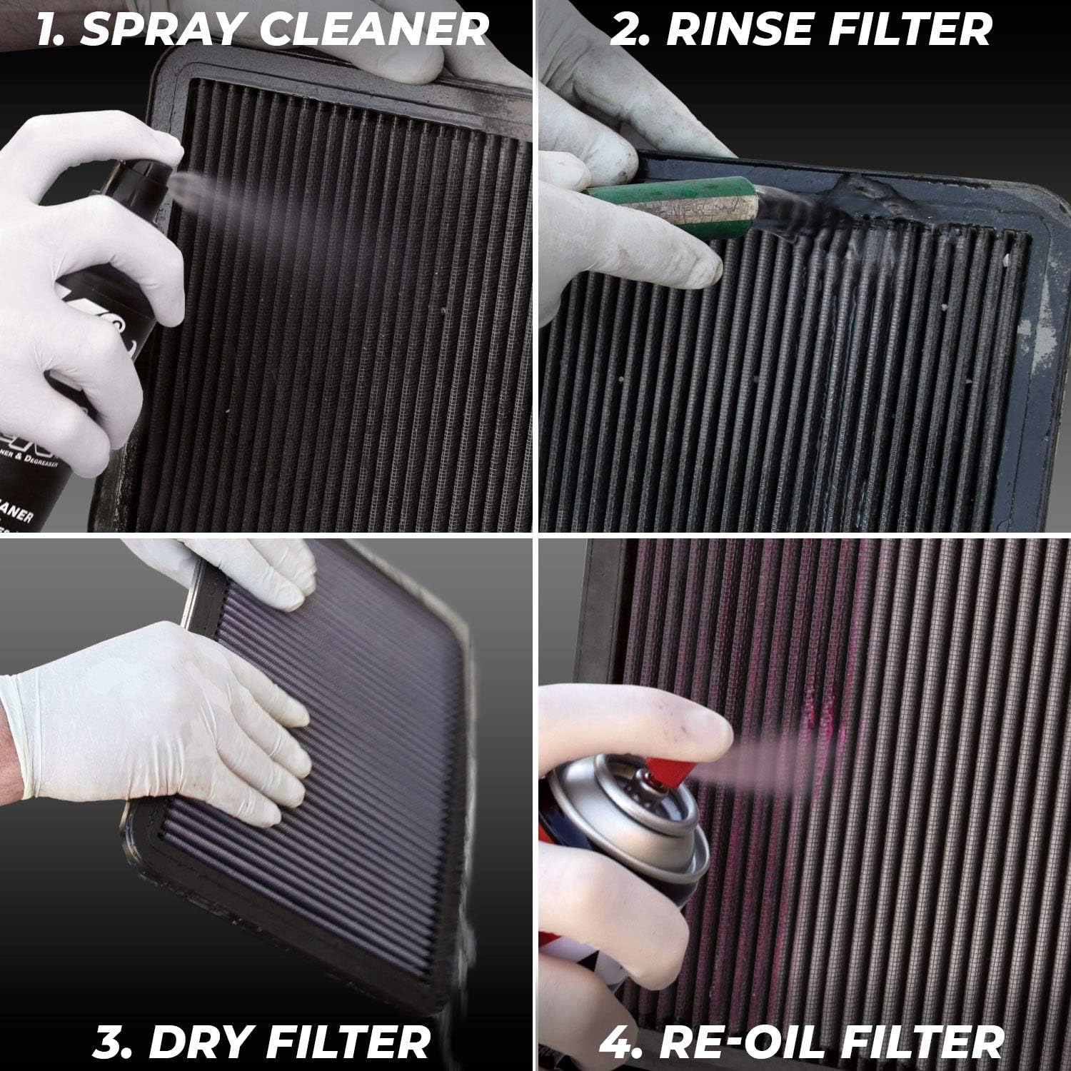 K&N Air Filter Cleaning Kit: Aerosol Filter Cleaner and Oil Kit; Restores Engine Air Filter Performance; Service Kit-99-5000: Automotive