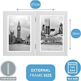 Clay Roberts Double Photo Frame 6x4 White Holds 2 Portrait Frames Twin Hinged view 6