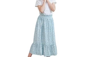 SOSOMI Girls Long Skirt Maxi for Girls Kids Ruffle High Waisted Skirts Summer Cute Boho Clothes