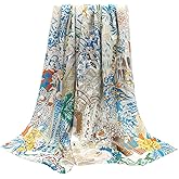 ANDANTINO 100% Silk Scarf 43" Large Square Lightweight Headscarf& Shawl–Women Hair Wraps-With Gift Packed