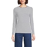 Lands' End Women's Plus Size Lightweight Jersey Skimming Long Sleeve Crew Neck T-Shirt