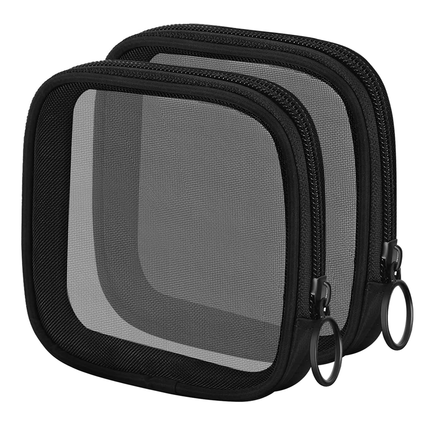 2 Pcs Small Make Up Bag,Mini Mesh Makeup Bag Organizing Pouch Nylon Small Purse Portable Electronics Accessories Multi-Functional Cosmetic Case Storage Makeup Bags Offices Travel Kit