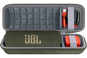 co2CREA Hard Travel Case Replacement for JBL Flip 7 Flip 6 FLIP 5 Waterproof Portable Bluetooth Speaker (Green Case)
