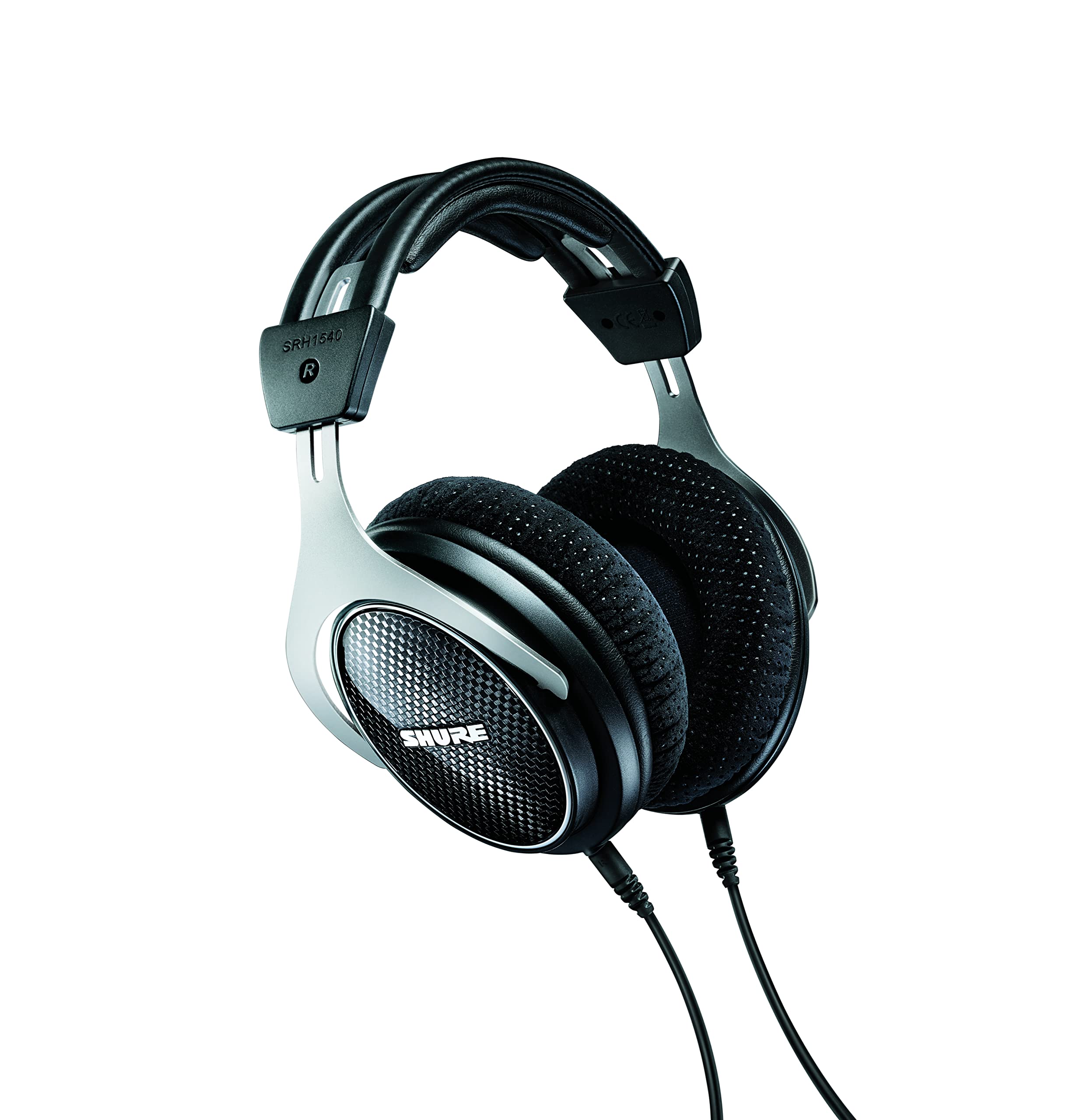 Shure SRH1540 Professional Premium Closed-Back Headphones, Clear, Extended Highs and Warm, Accurate Bass, Aluminum Alloy & Carbon Fiber Construction, Alcantara Ear Pads, Detachable Cable, Black/Silver