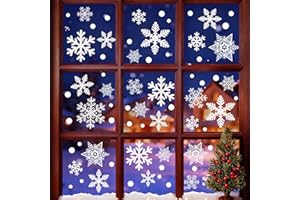 Garma 428pcs White Snowflakes Window Decorations Clings Decal Stickers Ornaments for Christmas Frozen Theme Party New Year Supplies