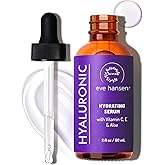 Eve Hansen Hyaluronic Acid Serum for Face | Hydrating Serum with Vitamin C & E | Anti-Aging Facial Moisturizer for Plumping & Wrinkle Care | Vegan & Cruelty-Free | 2 oz