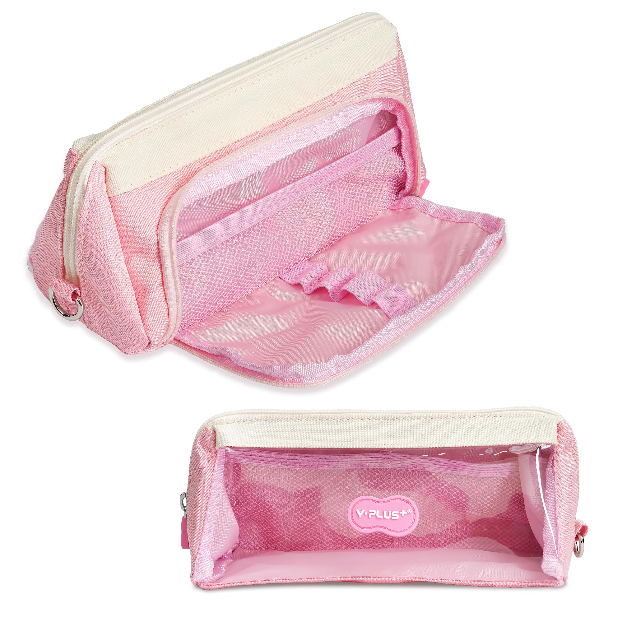 YPLUS Large Pencil Case for Girls Boys, Big Capacity Pencil Case Pouch Makeup Bag, Cute Stationery Set, School Supplies & Office Accessories - Pink