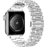 Wolait Dressy Bling Band Compatible With Apple Watch Bands 46mm 49mm 45mm 44mm 42mm 41mm 40mm 38mm, Diamond Metal iWatch Bands for Women Series 11 10 9 8 7 6 SE 5 All Series
