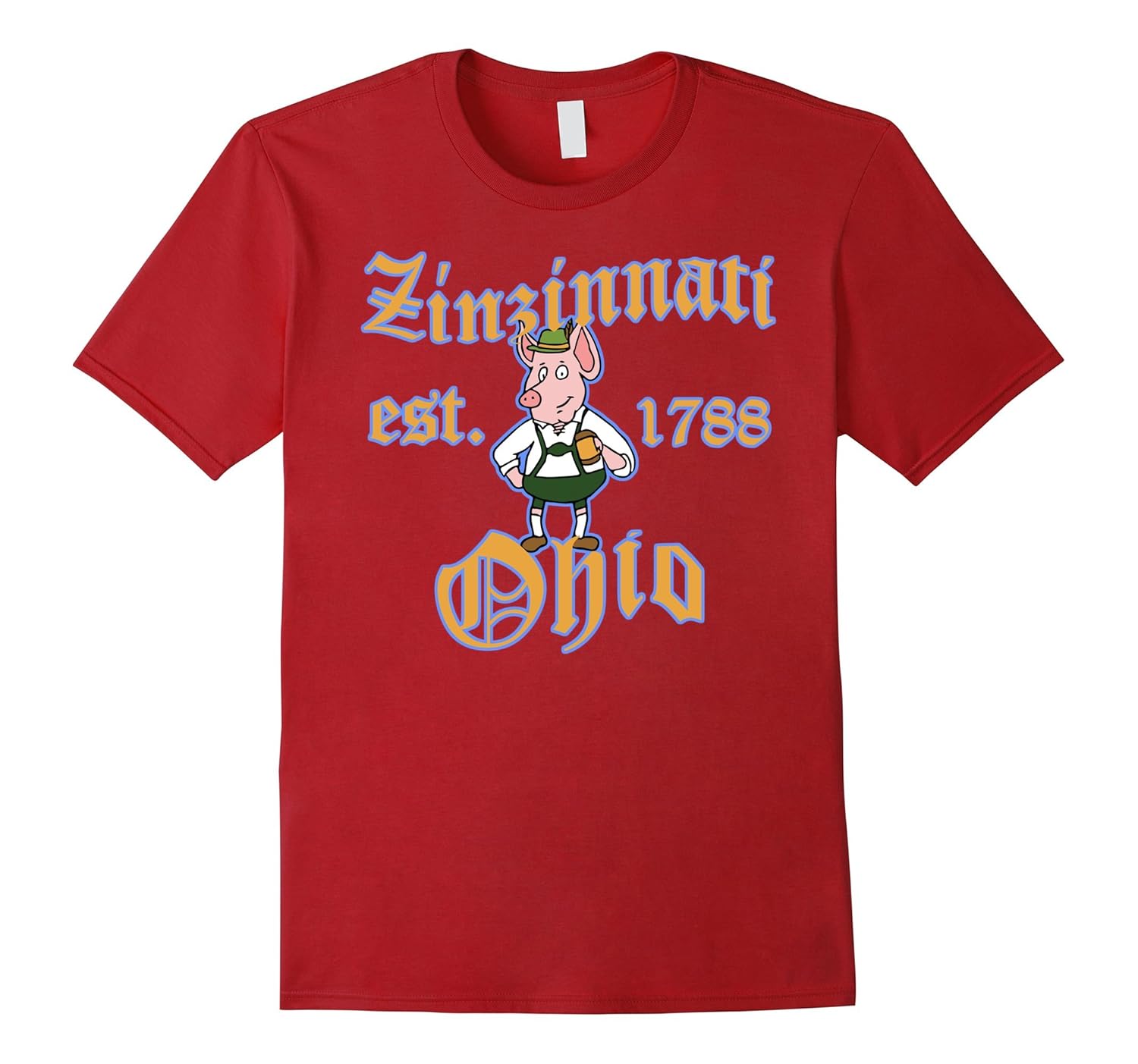 Zinzinnati Ohio - Oktoberfest Pig T-Shirt-ANZ