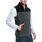 Pioneer Camp Men's Full-Zip Polar Fleece Vest Casual Lightweight Sleeveless Outerwear with 5 Pockets Soft Warm Winter Jacket