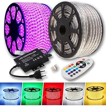 GreenSun LED Lighting Flexible Led Streifen LED Strips 30m RGB LED Lichterkette Lichterschlauch Fensterbeleuchtung für Weihna