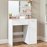 VASAGLE Kailyn Dressing Table Makeup Table with 1 Drawer White RDT119W01 view 1