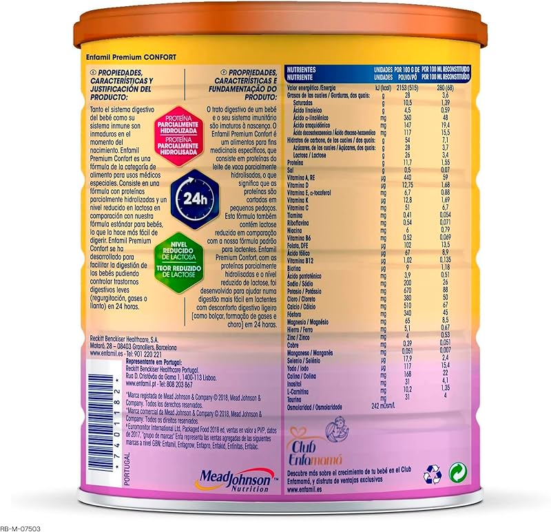 Premium Confort Fórmula para Bebés con Trastornos Digestivos - 800 gramos