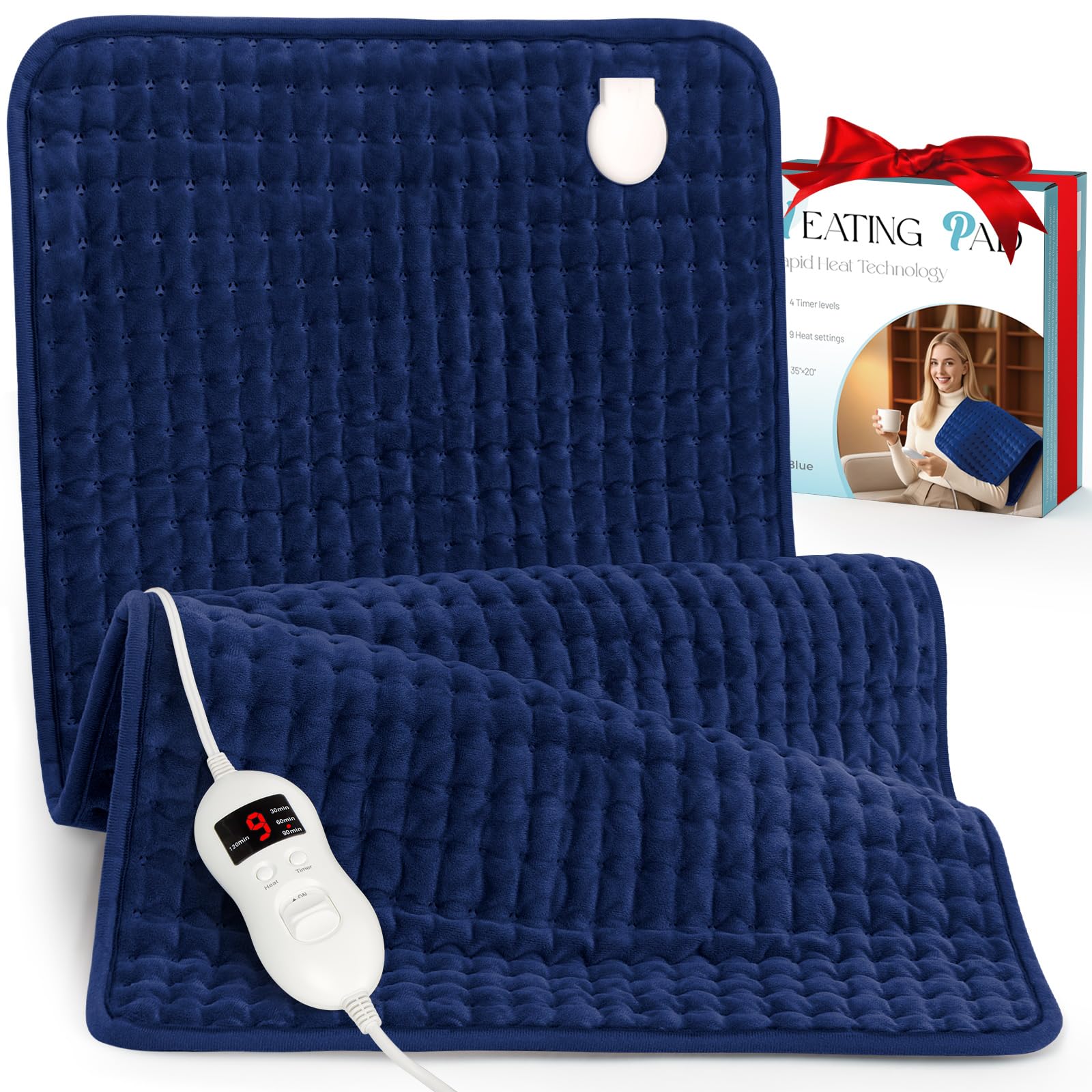 Photo 1 of *UNTESTED*
Extra Large Heating Pad for Back Pain Relief, 35"x20" Electric Heat Pads for Period Cramps & Body Shoulder, 9 Heat Settings, Auto-Off, Machine Washable, Dry Moist Heat, Gifts for Women Men, Blue